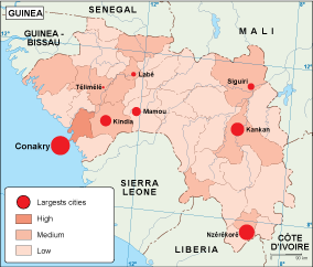 Guinea population eps map vector