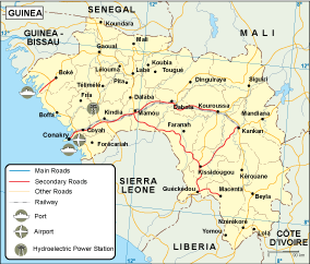 Guinea transportation eps map vector