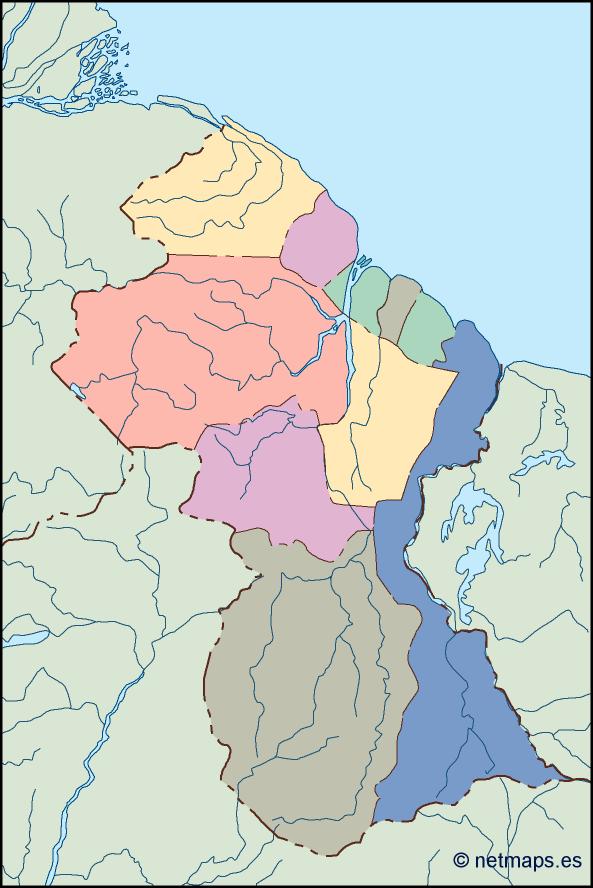 Guyana blind eps map vector