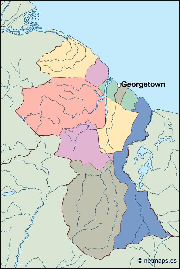 Guyana eps map vector