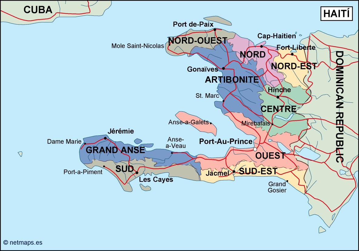 Haiti political eps map vector