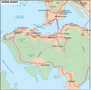 Hong Kong city eps map vector