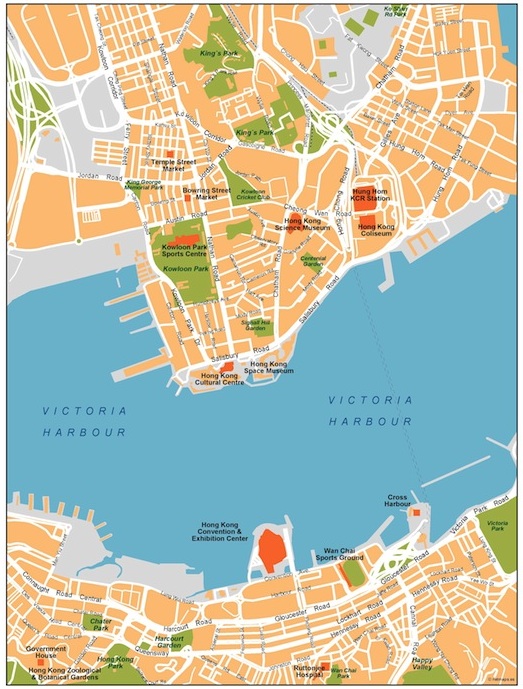 Hong Kong eps illustrator vector map