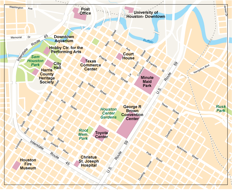 Houston city eps map vector Center
