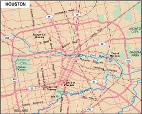 Houston city eps map vector
