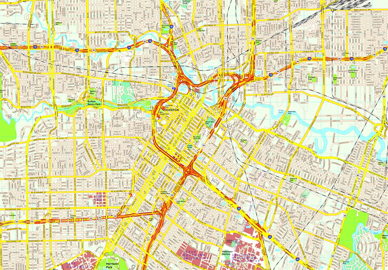Houston eps map vector