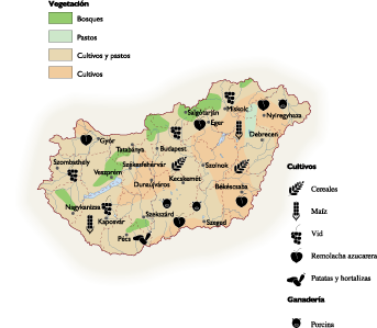 Hungary Agricultural eps map vector