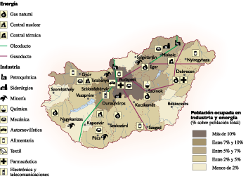 Hungary Economic eps map vector
