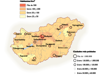 Hungary Population eps map vector