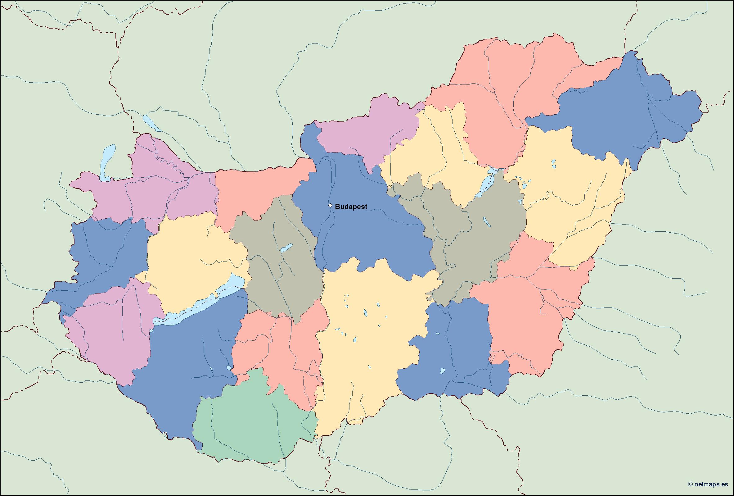 Hungary eps map vector