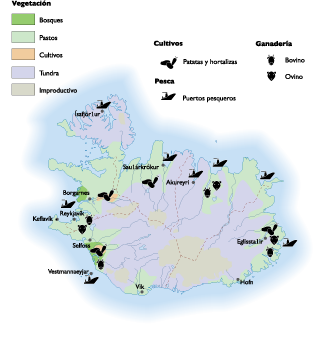 Iceland Agricultural eps map vector