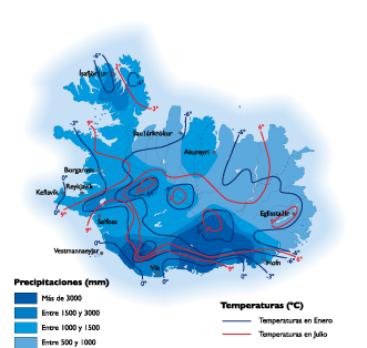 Iceland Climate eps map vector