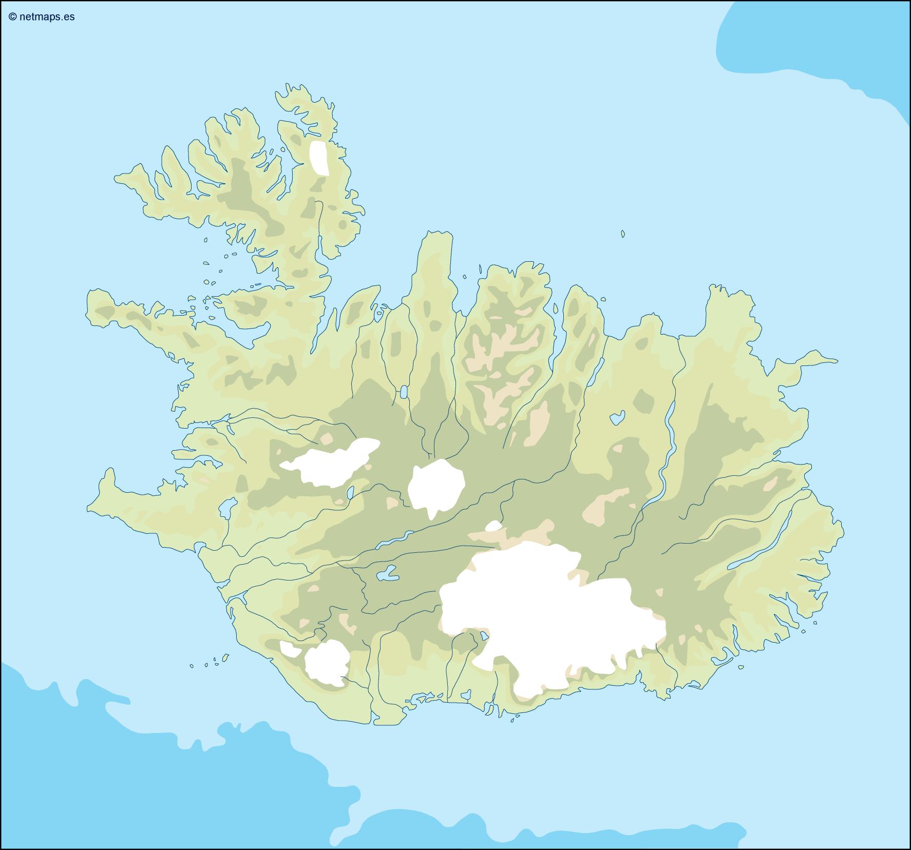 Iceland illustrator eps map vector