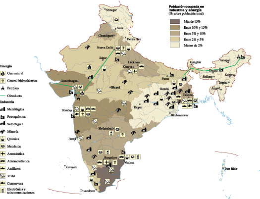 India Economic eps map vector