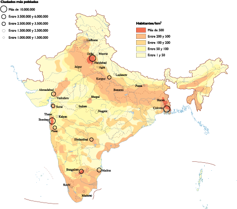 India Population eps map vector
