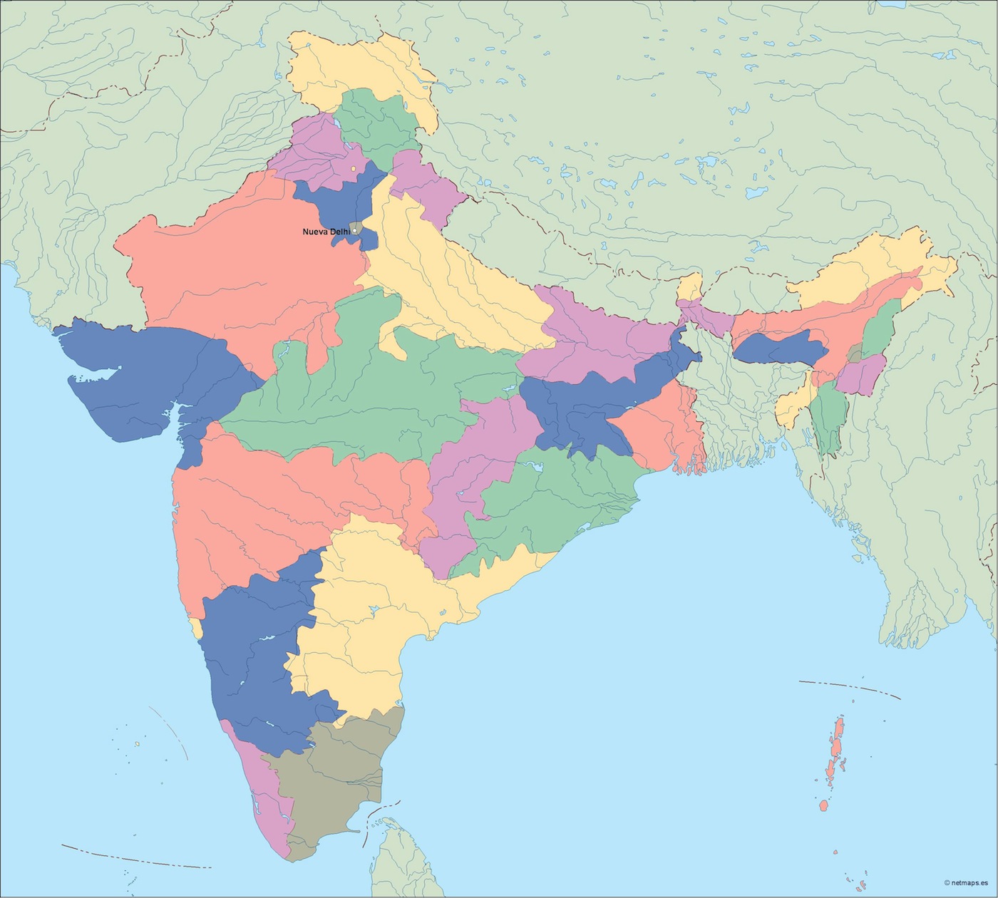 India eps map vector