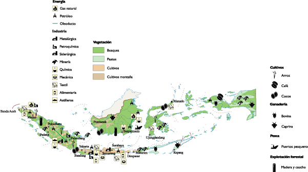 Indonesia Economic eps map vector