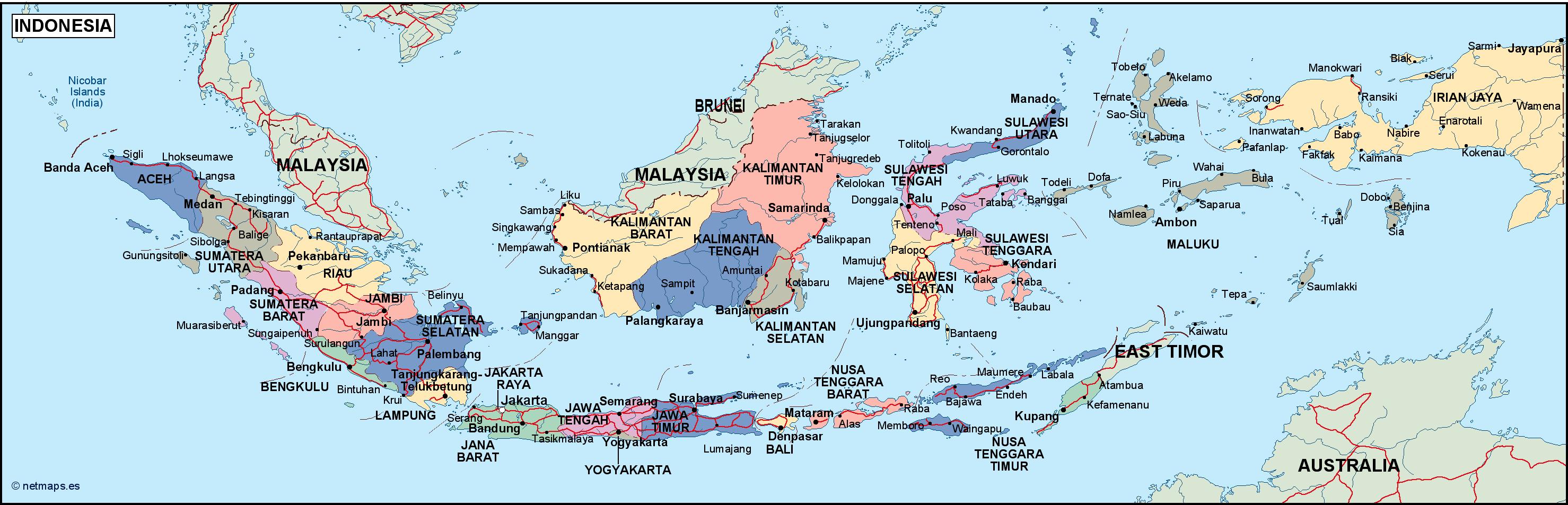 Indonesia political eps map vector