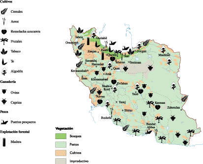 Iran Agricultural eps map vector