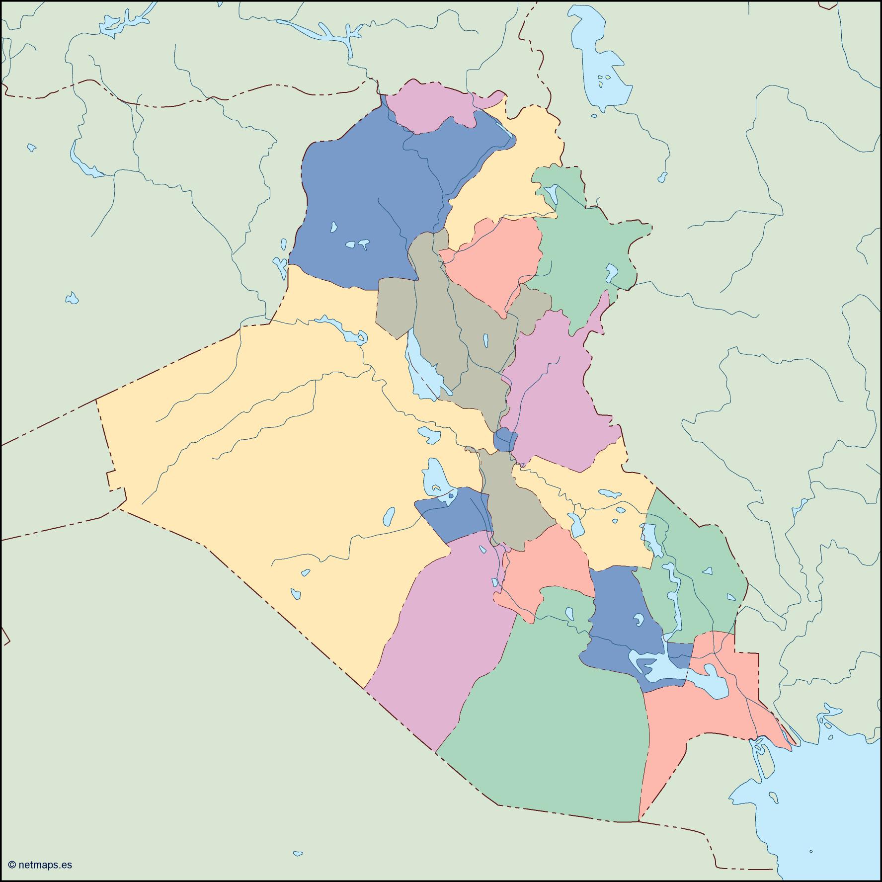 Iraq blind eps map vector