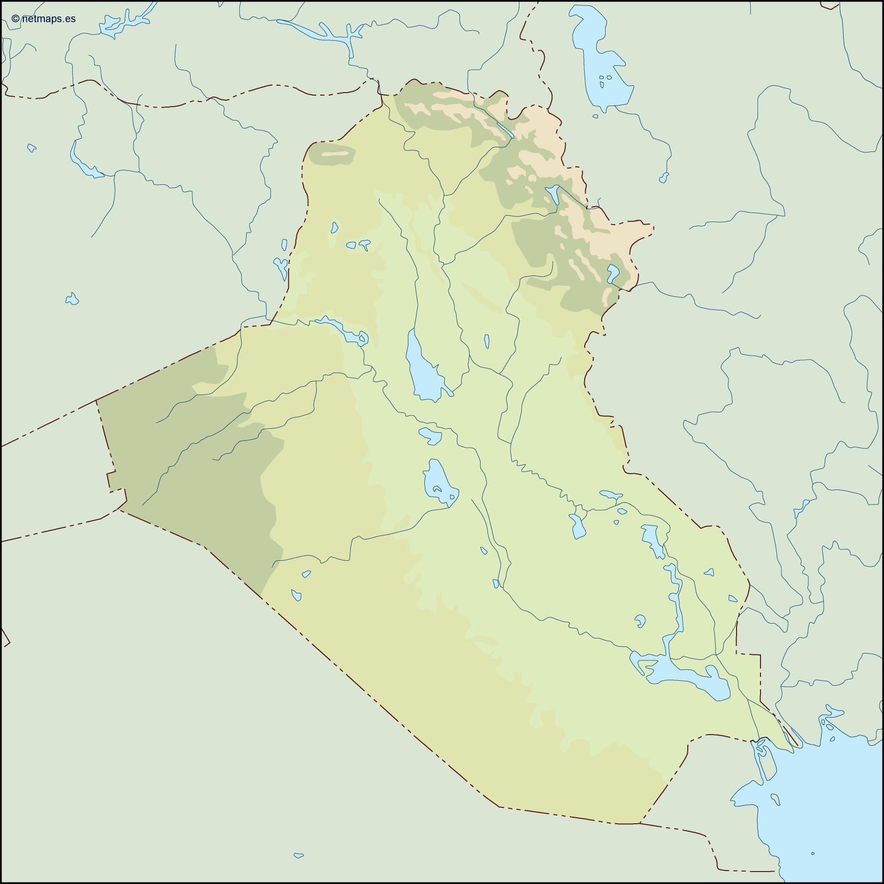 Iraq illustrator eps map vector