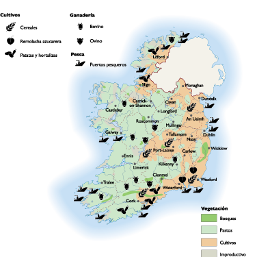 Ireland Agricultural eps map vector