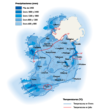 Ireland Climate eps map vector