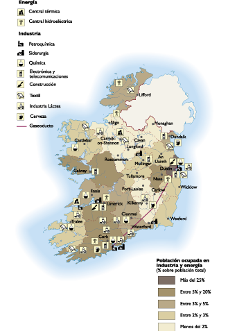 Ireland Economic eps map vector