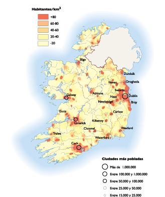 Ireland Population eps map vector