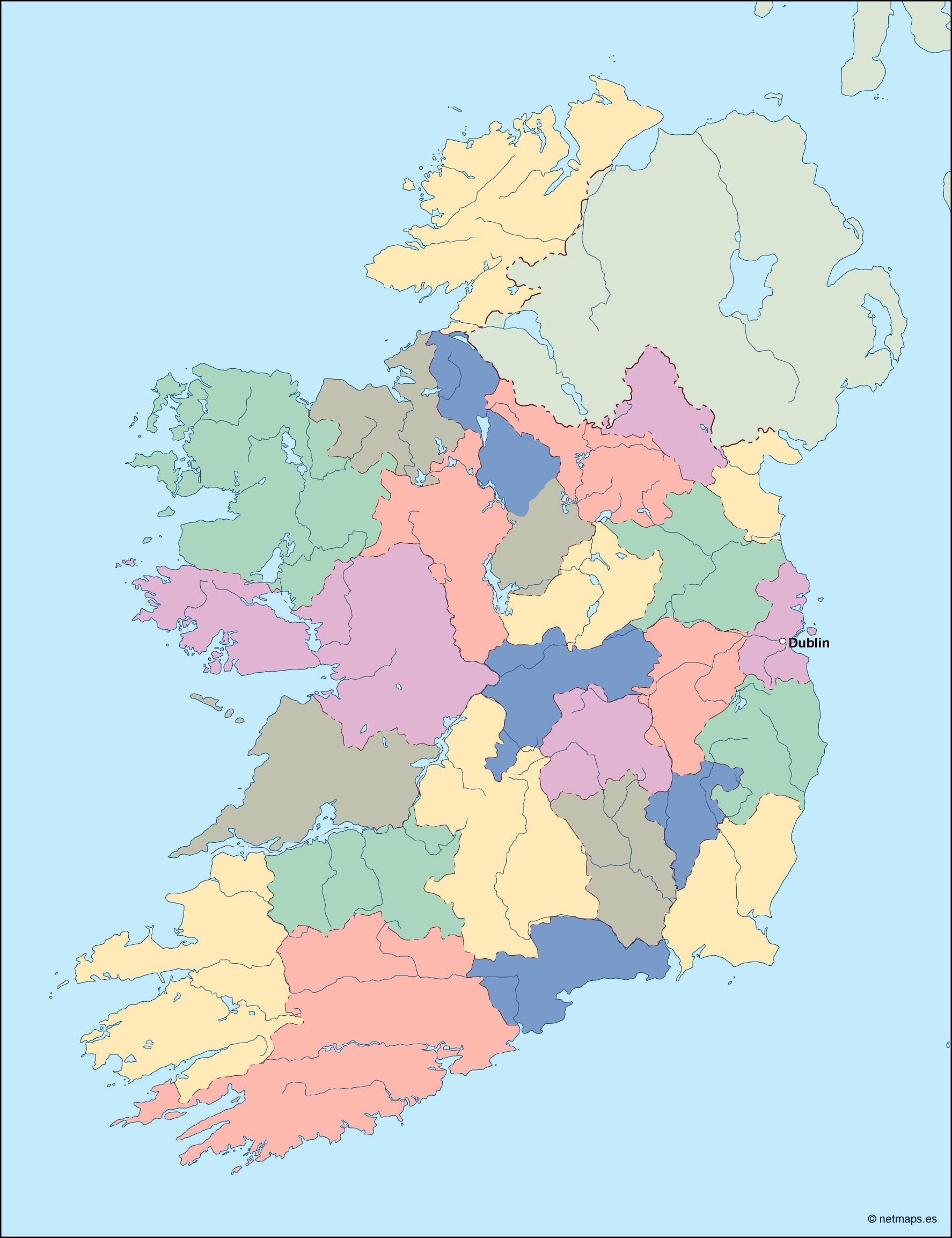 Ireland eps map vector