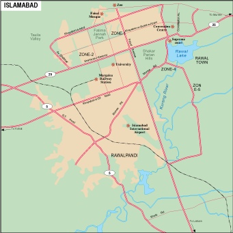 Islamabad city eps map vector
