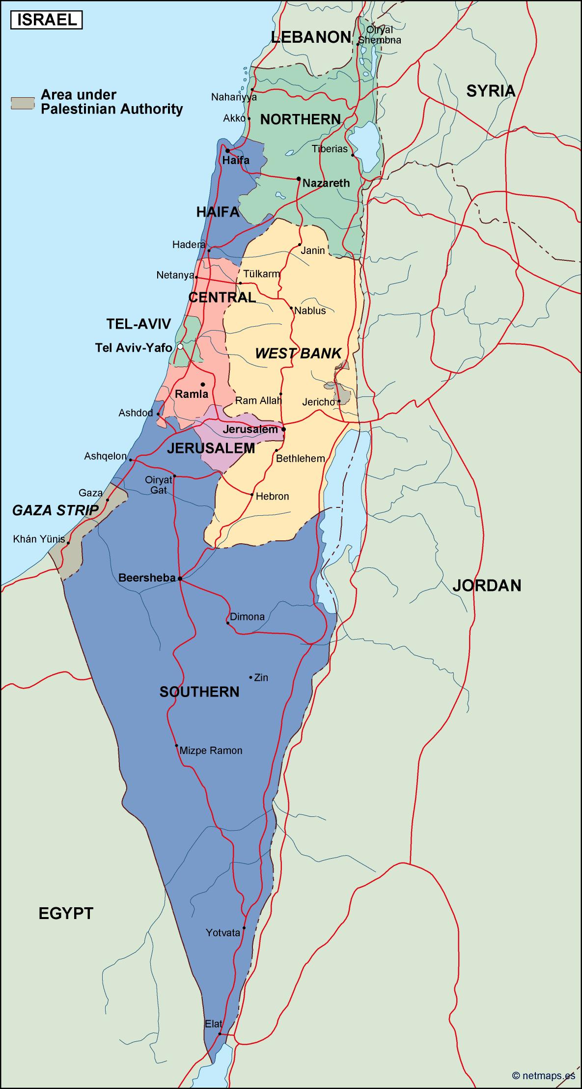 Israel political eps map vector