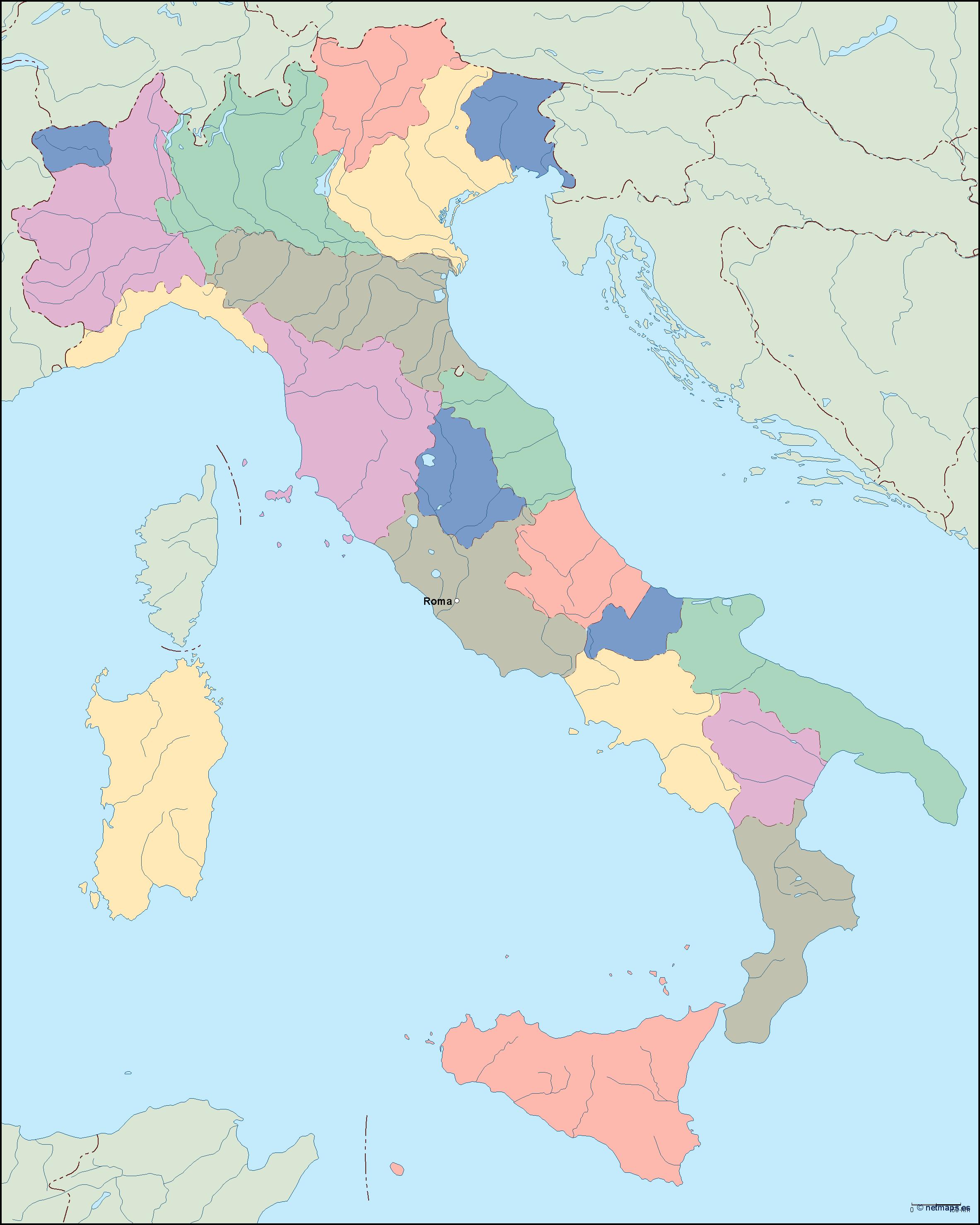 Italy eps map vector