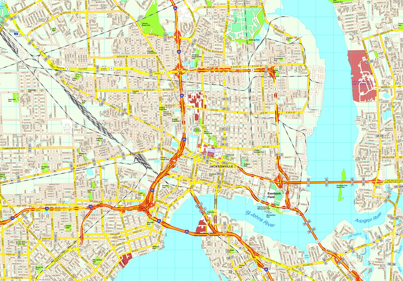 Jacksonville eps map vector