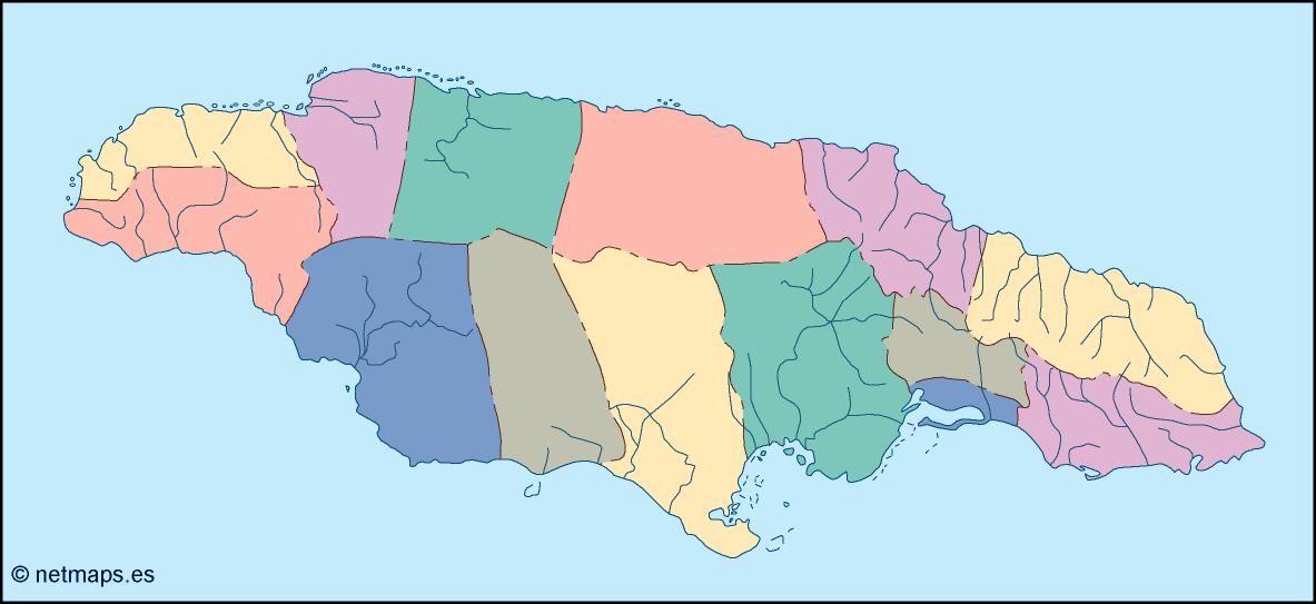 Jamaica blind eps map vector
