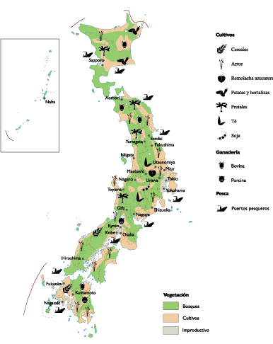 Japan Agricultural eps map vector