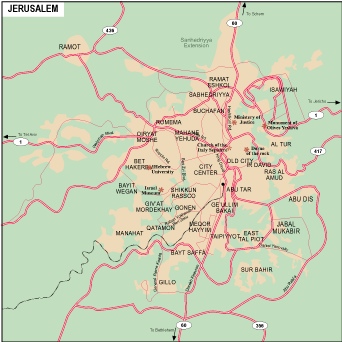 Jerusalem city eps map vector