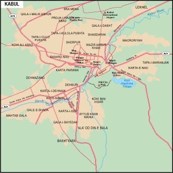 Kabul city eps map vector