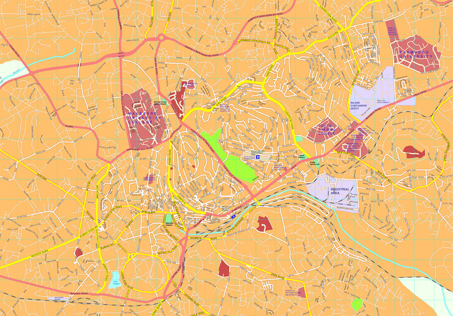 Kampala eps map vector