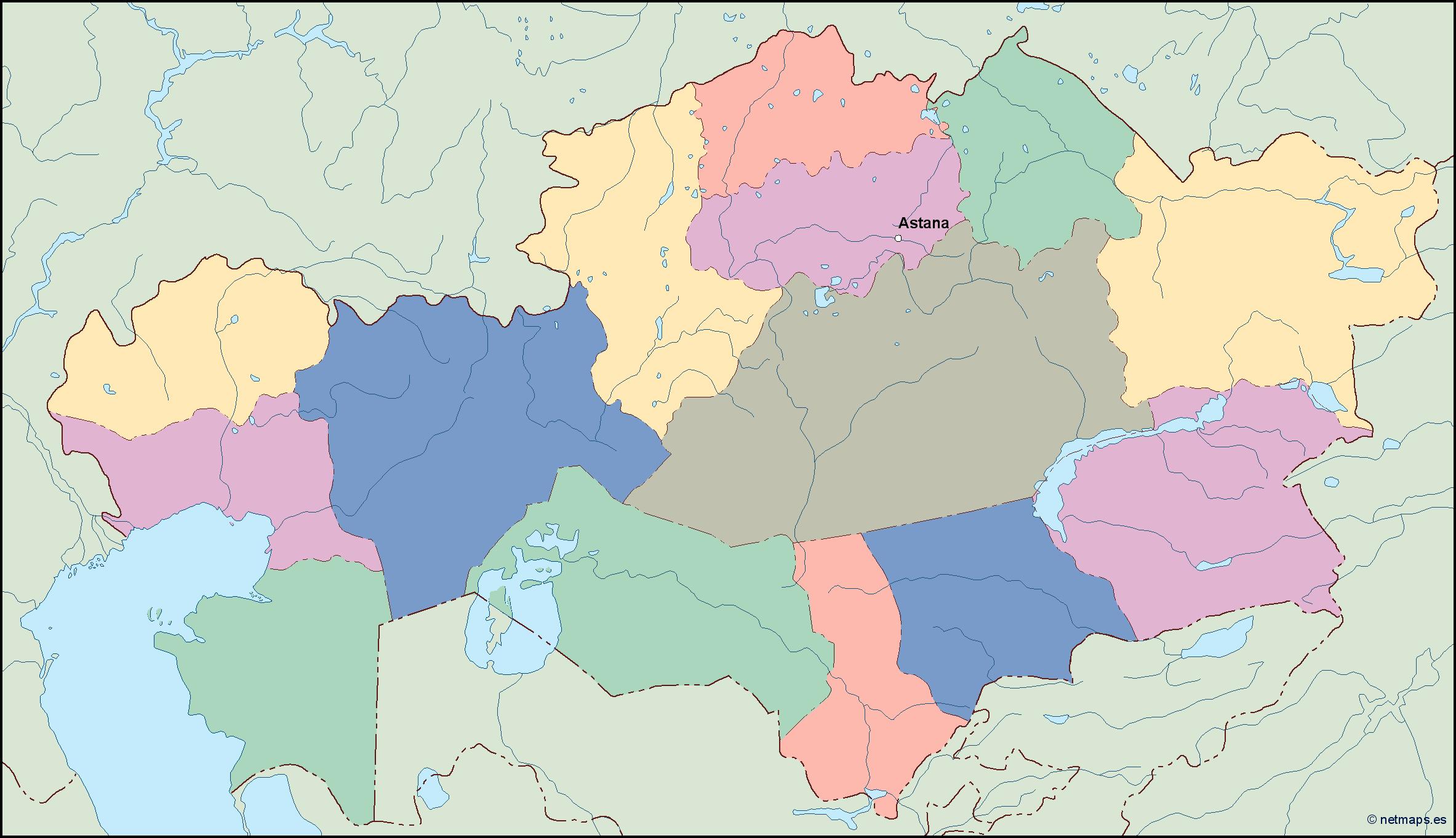 Kazajstan eps map vector
