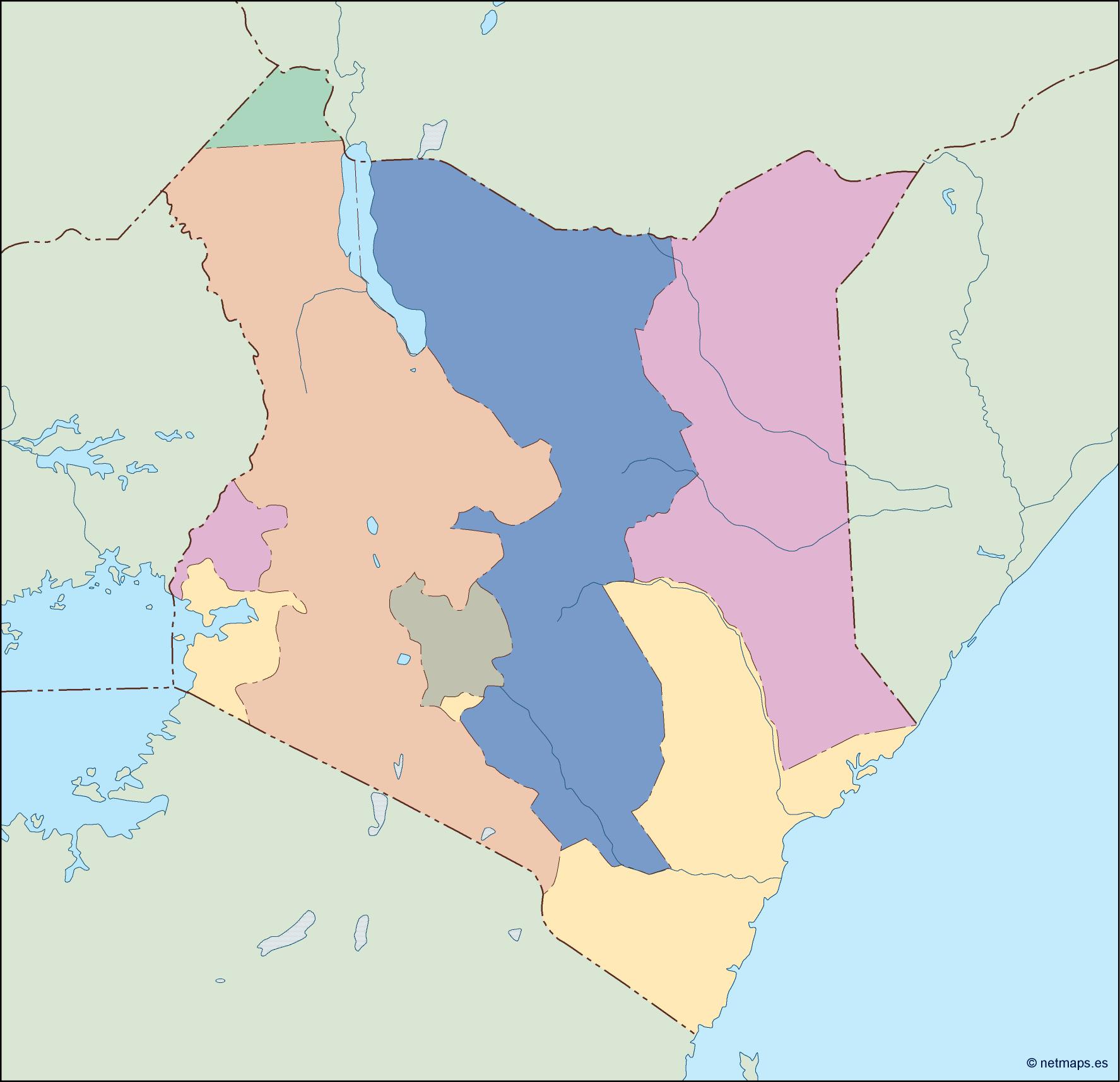 Kenya blind eps map vector