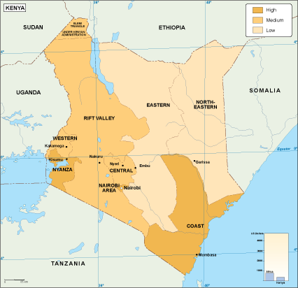 Kenya economic eps map vector