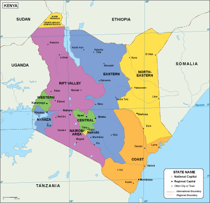 Kenya EPS map vector