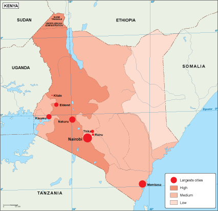 Kenya population eps map vector