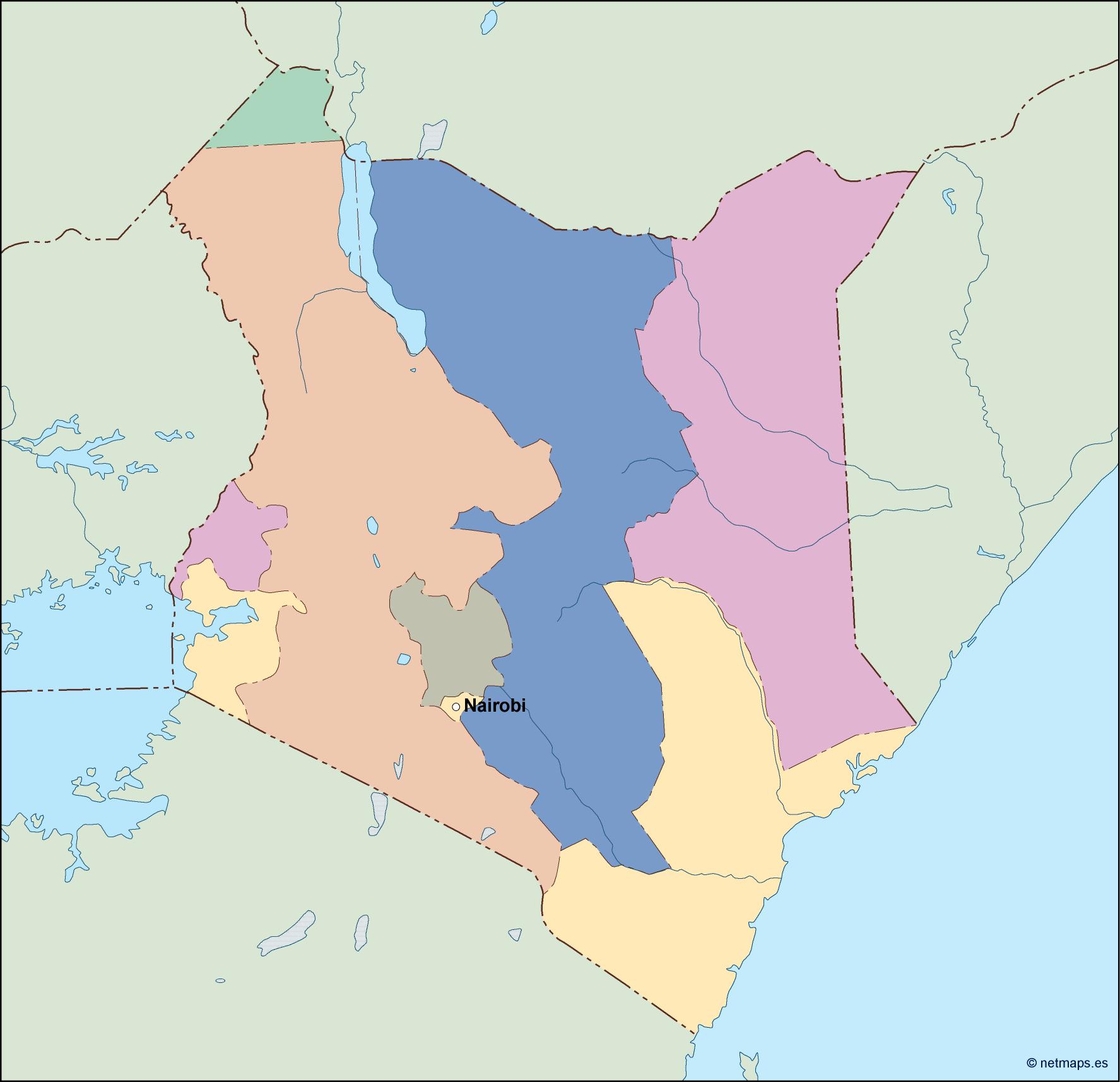 Kenya eps map vector