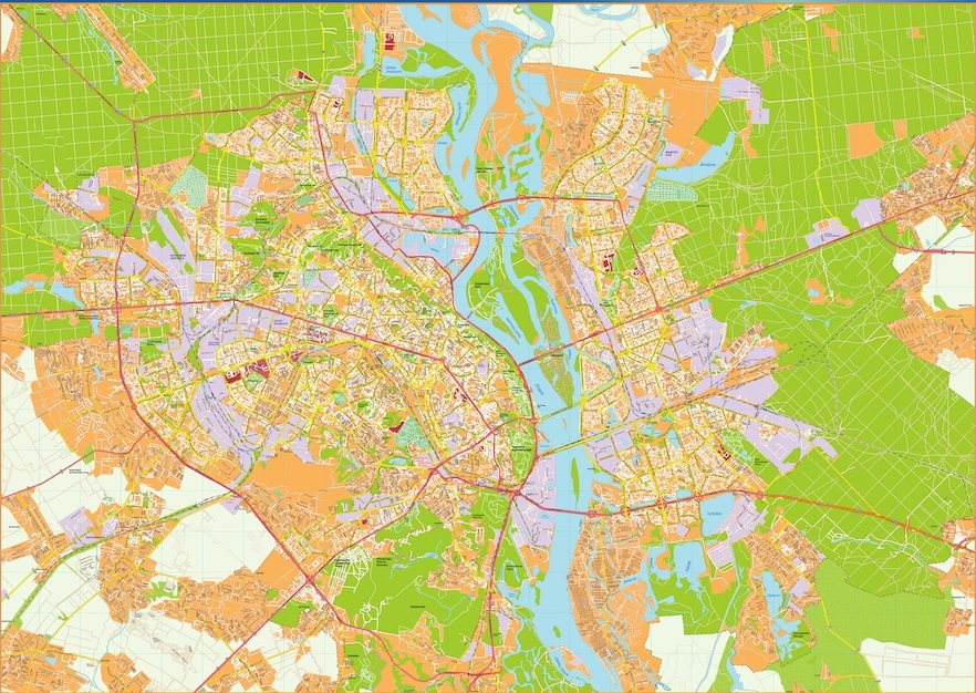 Kiev Illustrator eps map vector