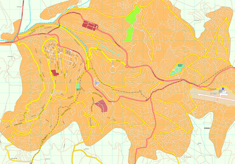 Kigali eps map vector