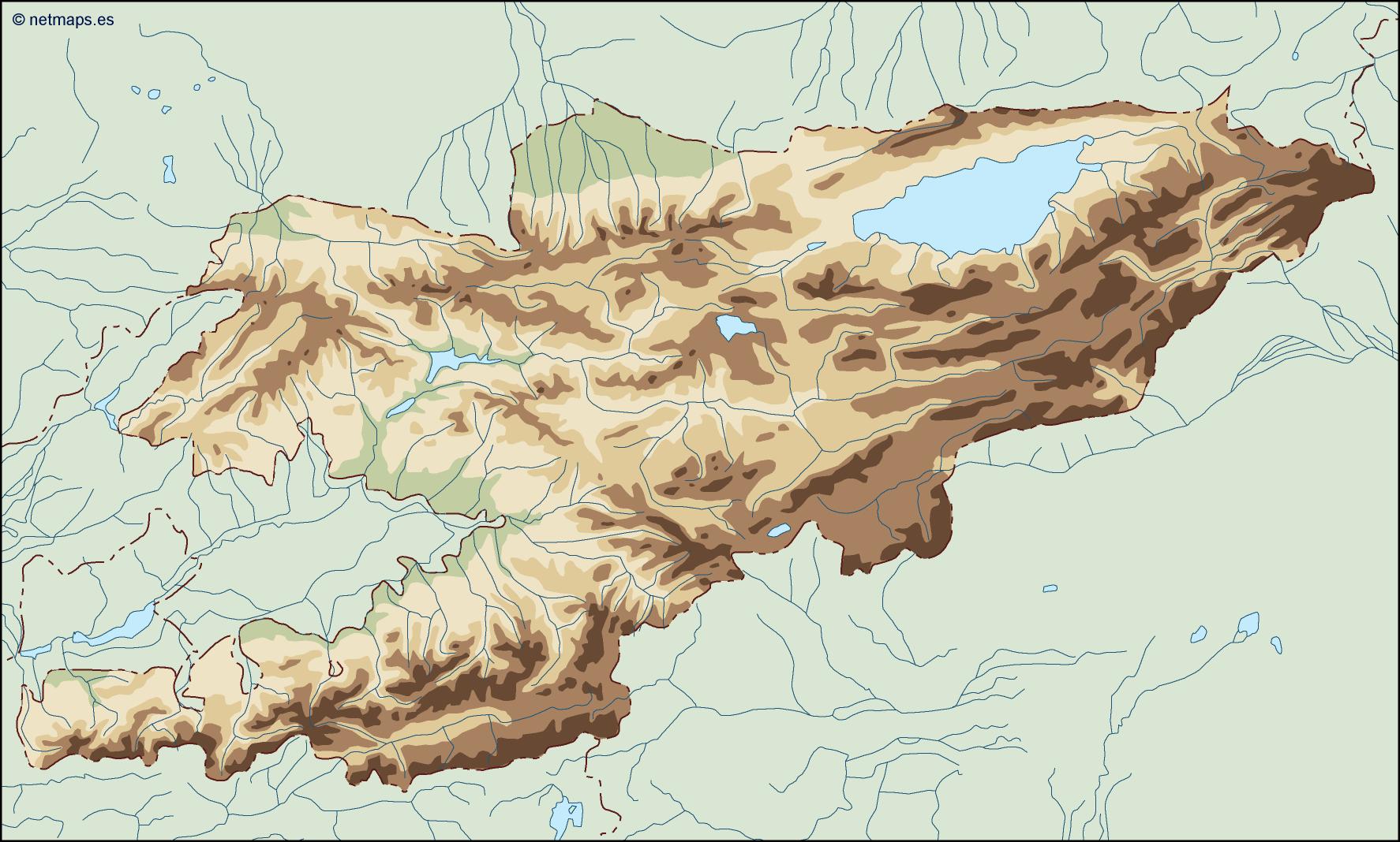 Kirgizistan illustrator eps map vector