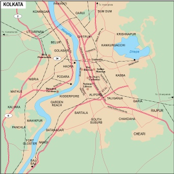Kolkata city eps map vector