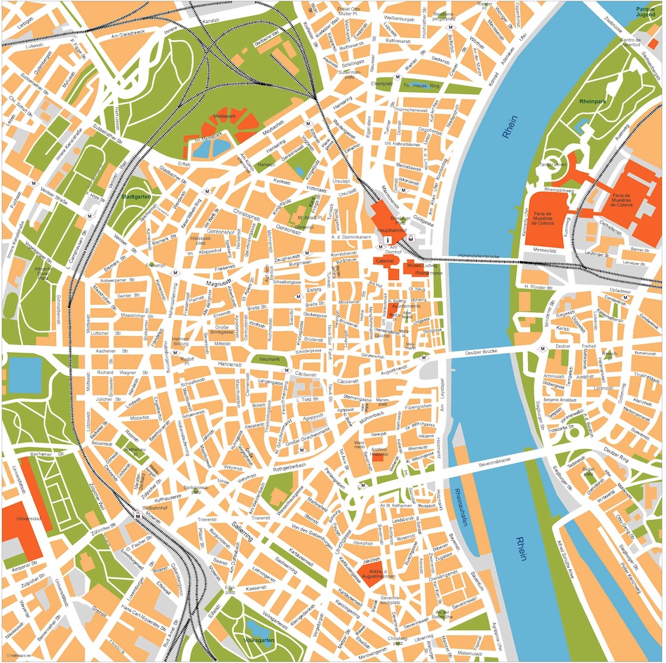 Koln eps illustrator vector map